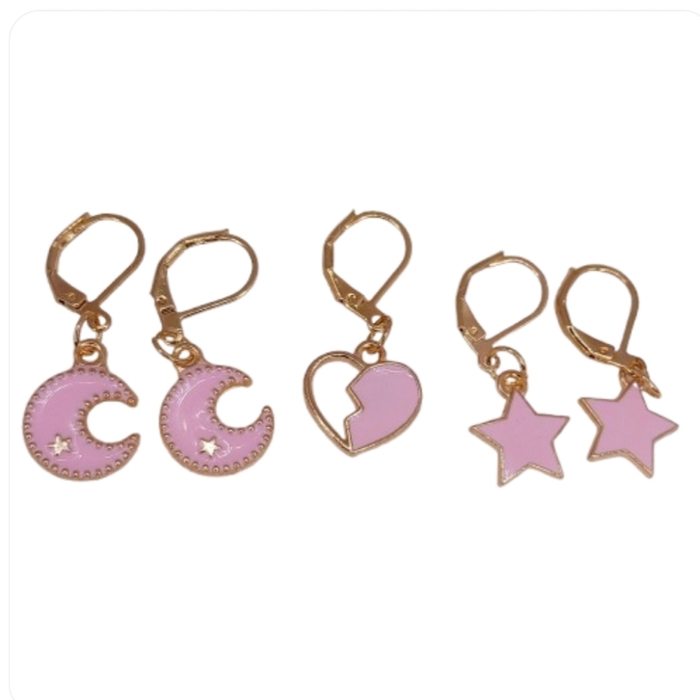 Crochet Stitch Markers Knitting Progress Keepers Leverback Hooks Enamel Charms